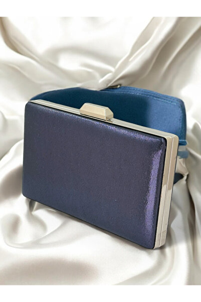 Wedding Fashion Navy Blue Color Evening Dress Bag Matte Finished Satin 2026 S...