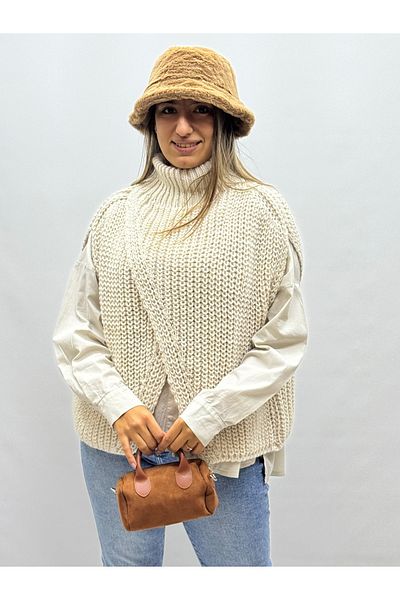 İTALYAN BUTİK Italian Front Cross over Collar Jumper