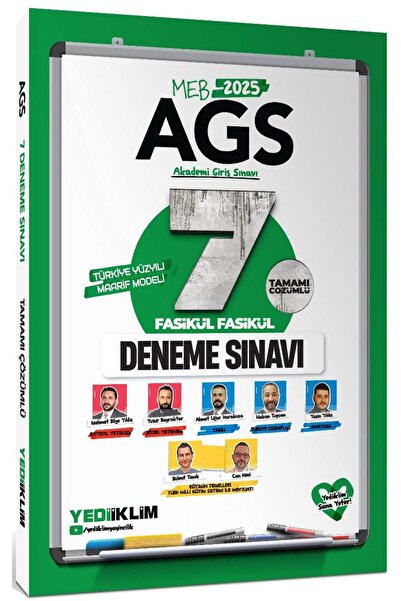Yediiklim Yayınları 2025 MEB AGS Tamamı Çözümlü Fasikül Fasikül 7 Deneme Sınavı