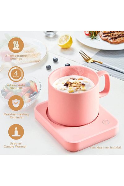 COOYA Adjustable Coffee Warmer, Automatic Shut-off, Splash-proof Heating Plate, Easy-to-Clean