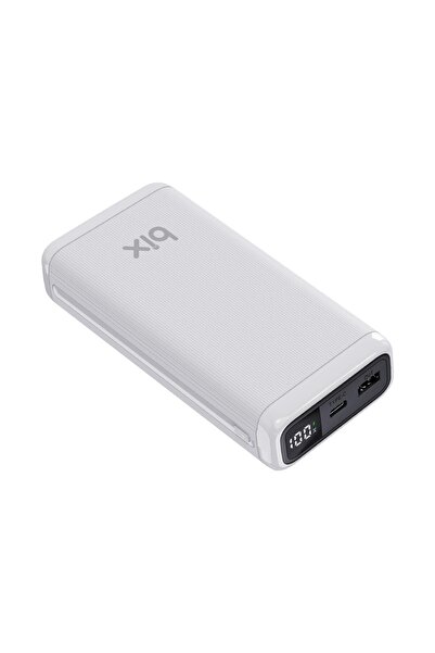 Bix 20000mah Usb-a 22.5w Ve Type-c Pd 20w Çift Çıkışlı Led Ekranlı Powerbank Beyaz