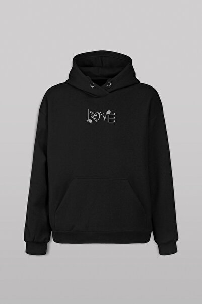 Kendim Seçtim Muzika Ljubav Unisex Sa kapuljačom Hoodie - Prednji i zadnji pr...