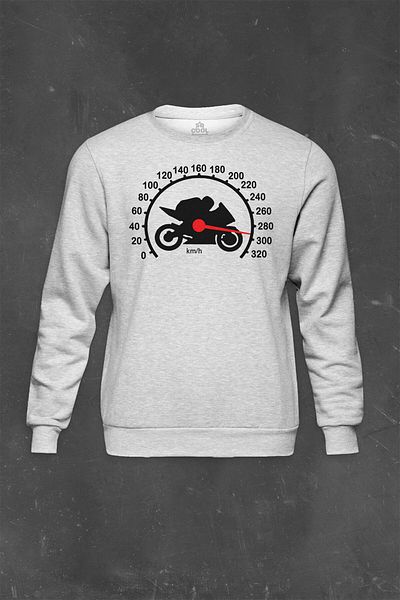so cool Γκρι φούτερ Speedometer Speed Racing με στάμπα Unisex Φούτερ