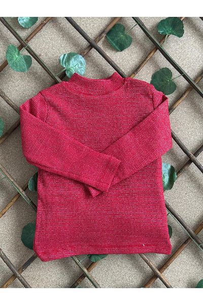 ribana Cotton Silvery Half Turtleneck Ribbed Seasonal Children's Badi Girls' Badi Winter Boys' Bodysuit