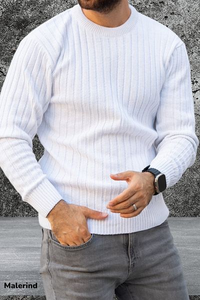 Malerind Ανδρικά πλεκτά πουλόβερ Crew Neck Άνετη εφαρμογή