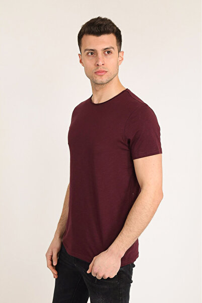 Terapi Men Ανδρικό μπλουζάκι μπορντό με λεπτή εφαρμογή και λαιμόκοψη ποδηλάτο...