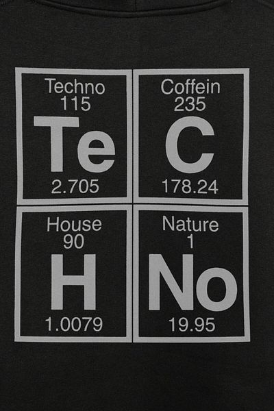 Kendim Seçtim Techno Festival Music House Περιοδικός πίνακας εμπρός και πίσω Φούτερ με στάμπα Unisex Hoodie