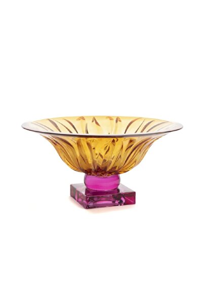 Mikasa Moor MİKASA MOOR P340.364571 Kehribar Magenta  Cam Vazo/Meyvelik 15x33...