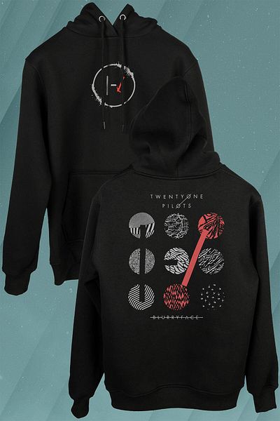 Kendim Seçtim Hanorac imprimat cu logo Twenty One Pilots Stressed față și spate Hanorac cu glugă unisex