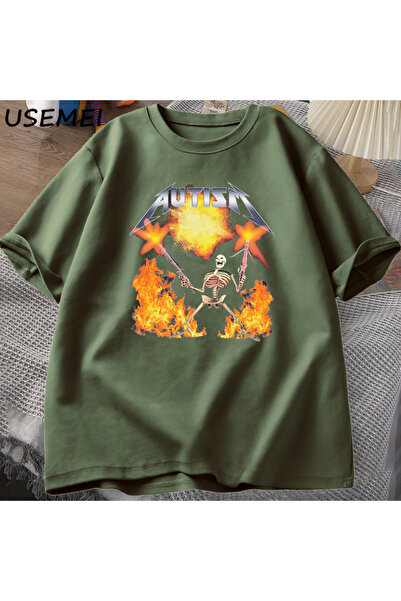 Drippy Autizam Meme Retro T-shirt - Ležerno Pamuk, Kratki Rukav, Humor Štampa...