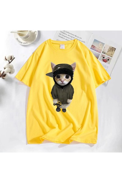 Drippy Muška smiješna i slatka mačka grafička T-shirt - Tonka Yeat Kitty % Št...
