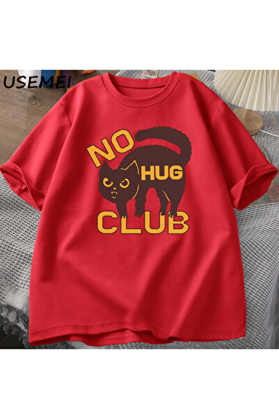 Drippy Hug Club Black mačka Holiday T-shirt - Pamuk, kratki rukav