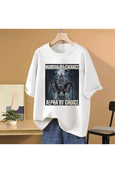 Drippy By Chance New Human Alpha Selection Wolf Funny Meme Tricou pentru feme...