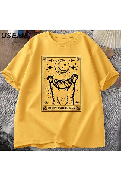 Drippy Majica sa štampanom tarot kartom rakuna iz divljeg perioda - pamučna l...