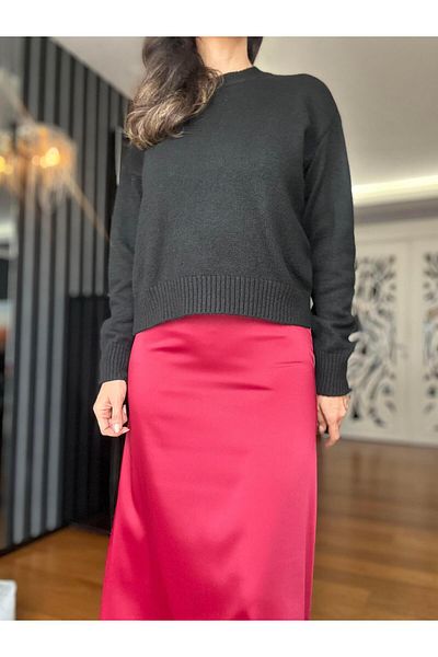 Atelier Derin Fusta din satin burgundy