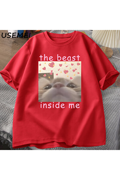 Drippy Zver u meni - Danka Cat Meme majica, nezbrkani dizajn smešnih mačaka z...