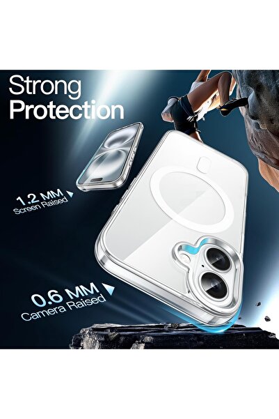 Evax (MAGSAFE CASE) Transparent Case Wireless Shock Absorbing Silicone Case With Magsafe For Iphone 16