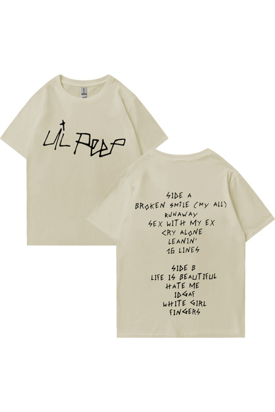 Drippy Vintage rapçi Lil Peep baskı T shirt yaz klasik erkek kadın Hip Hop st...