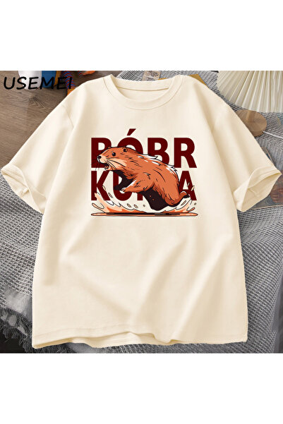 Drippy Gladiator Bóbr Kurwa T-shirt - za muškarce i žene, grafika Pobjede Rim...