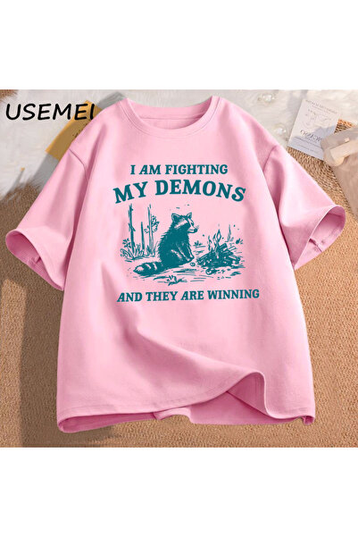 Drippy Ja sam svoji demoni rakun meme Štampano majica za muškarce i žene