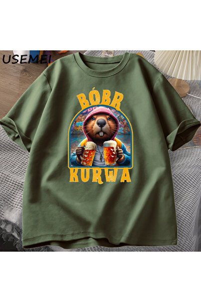 Drippy Gladiator Bóbr Kurwa T-shirt - za muškarce i žene, grafika Pobjede Rim...