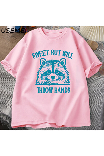 Drippy Muška i ženska smešna majica sa memom rakuna, slatka, ali će baciti ru...