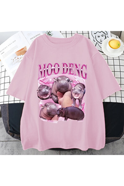 Drippy U Tajlandu - Moo Deng Skakajuća Svinja Beba Smešni Meme T-shirt Kawaii...