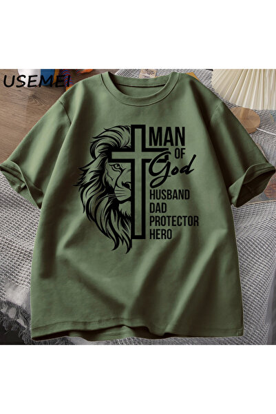 Drippy Muška majica Bog, žena, hrišćanski otac, T-shirt muž, majica za Dan oč...