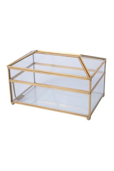 Primo Plus Creative design transparent/gold tissue paper holder box