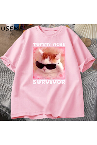 Drippy Preživeli Smešni mačka Meme Sa deznom Muškarci i Žene T-shirt - Smešna...