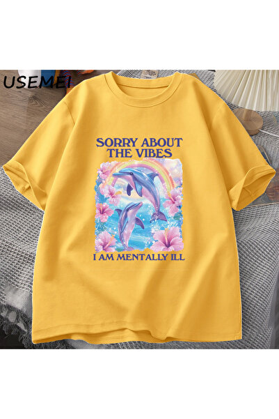 Drippy Tricou unisex din bumbac Sorry Vibes - Silly Weird, Funny Mental Design