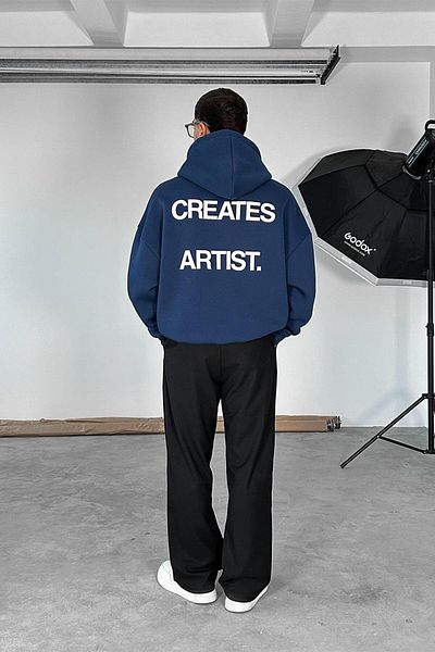 HAFKAGİYİM Тъмносин суитшърт Creates Artist Oversize
