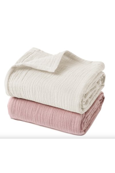 EIFIN Set of 2 Muslin Blankets and Blankets - 100% Cotton, Oeko-Teks Certified, 80X80 cm