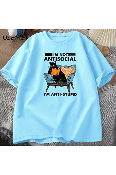 Drippy Tricou amuzant cu pisică care citește cărți Tricou grafic Tricou bărbă...