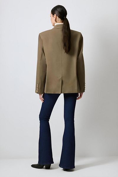 Touche Khaki Color Gold Button Blazer Jacket Mkn3056