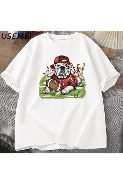Drippy Мајица Go Bulldog Смешна мајица са графичким штампом фудбалског булдог...