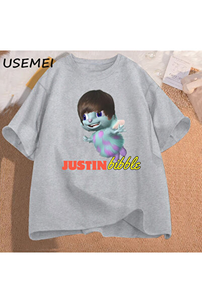 Drippy Justin Bibble Smešno štampana muška i ženska pamučna majica kratkih ru...