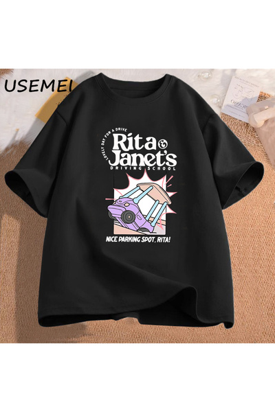 Drippy Чоловіча комічна футболка Rita і Janet - з малюнком «Школа водіння», футболка «Назад до школи»