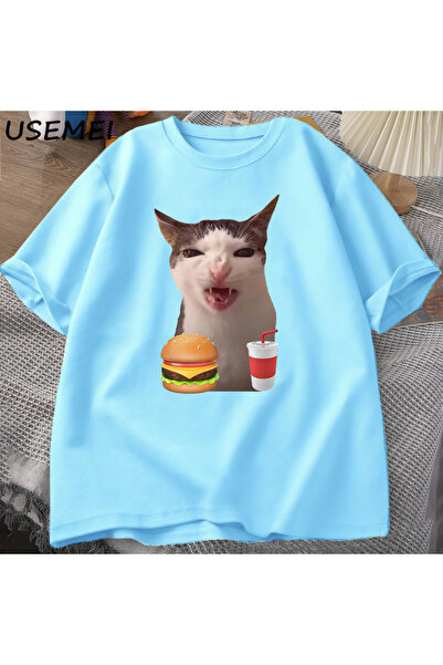 Drippy Μπλουζάκι Cat Crunching Meme - Γυναικείο και Ανδρικό, Αστείο, Βαμβακερ...