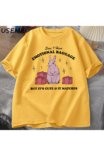 Drippy Vintage Rabbit Sa deznom Emin Ben Dugusal Luggage Funny T-shirt - Ljet...