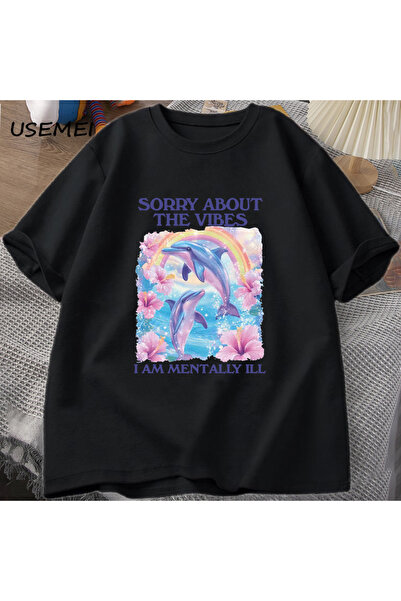 Drippy Tricou din bumbac unisex Sorry Vibes - Design mental amuzant, scurt și...