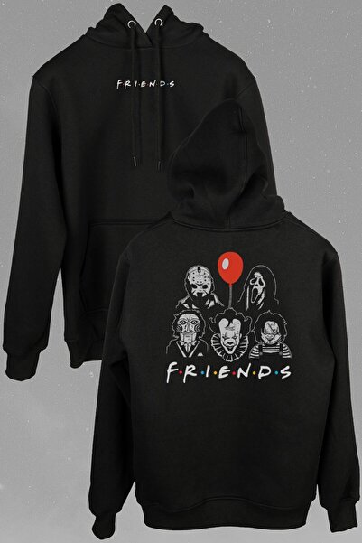 Kendim Seçtim سويت شيرت بقلنسوة مطبوع عليه فيلم الرعب فريندز الهالوين من الأم...