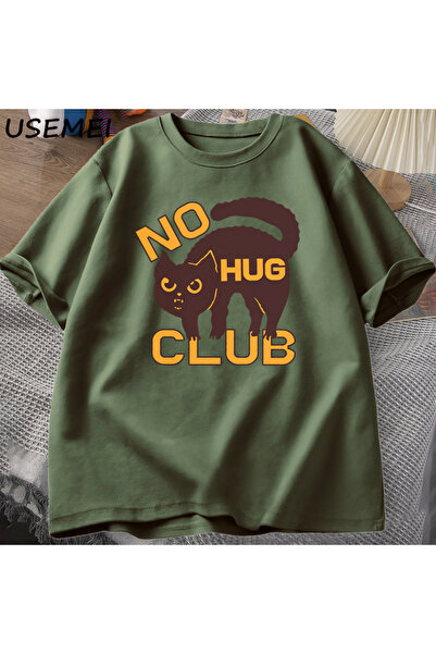 Drippy Hug Club Black mačka Holiday T-shirt - Pamuk, kratki rukav