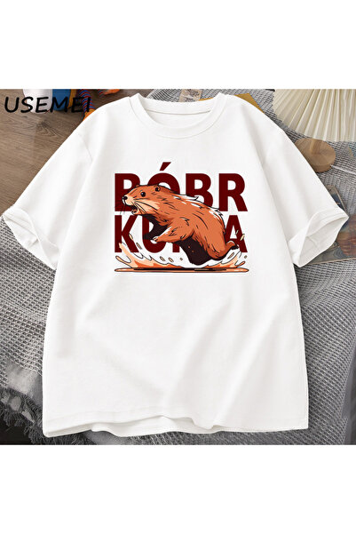 Drippy Gladiator Bóbr Kurwa T-shirt - za muškarce i žene, grafika Pobjede Rim...
