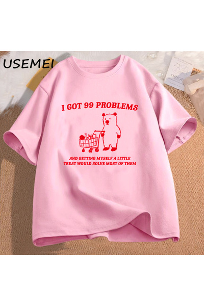 Drippy Unisex Pamuk kratki rukav T-shirt - Imam 99 problema, udobno kroj