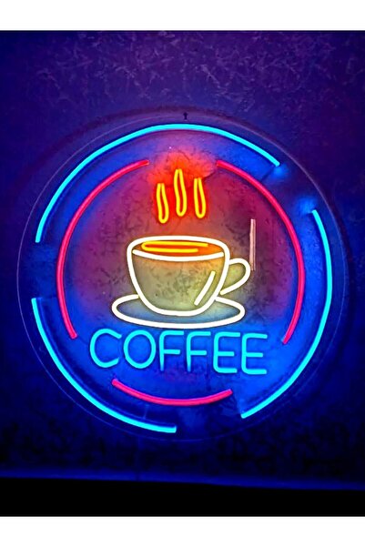 Derinn Lazer Led Tasarım Coffee Neon Tablo 50cm
