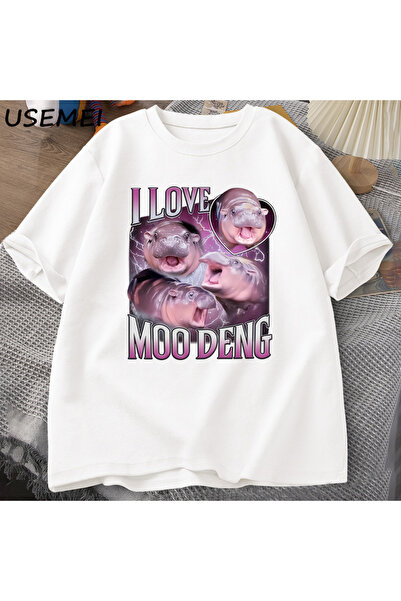 Drippy Volim Moo Deng majica kratkih rukava Žene Muškarci Smešni Moo Deng Fan...
