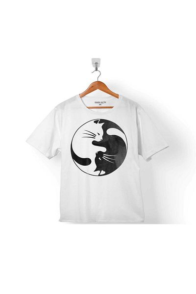 Kendim Seçtim Tricou pentru copii Ying Yang Black Hipster Cat Black Cat
