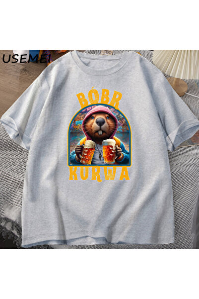 Drippy Gladiator Bóbr Kurwa T-shirt - za muškarce i žene, grafika Pobjede Rim...