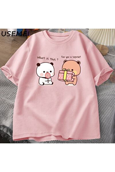 Drippy Mutlu doğum günü PANDA ayı T-shirt erkekler Bubu ve Dudu aşk grafik T ...